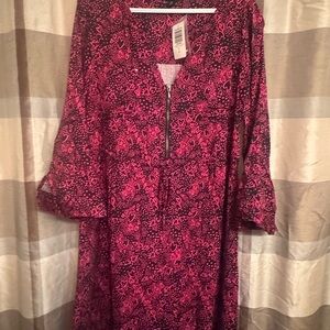 Torrid Pink and Black Long Sleeve Dress